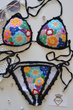 Charger l&#39;image dans la galerie, bikini fleur crochet noir