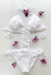 Trikini blanc crochet