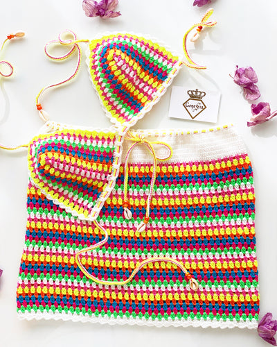 Ensemble crochet multicolore