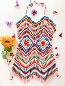 Robe crochet multicolore